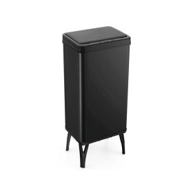 Household Supplies Trash Can with Stay-on Lid and Soft Closure (Color: Black, Type: Trash Can)