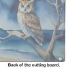 Owl Perched in Coastal Tree Glass Cutting Board Decorative Tempered Glass Kitchen Cutting and Serving Board Large Size Chopping Board