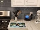 Alaskan Wilderness Grizzly Bear Glass Cutting Board Decorative Tempered Glass Kitchen Cutting and Serving Board Large Size Chopping Board