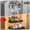 Expandable Pull out Cabinet Organizer Slide out Drawers Roll out Sliding Storage Self Carbon Steel with 12.2-20.5in Extendable Width 17lbs Max Load