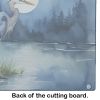 Blue Heron Under the Moonlight Glass Cutting Board Decorative Tempered Glass Kitchen Cutting and Serving Board Large Size Chopping Board