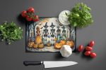 NEW Calacas Skeletons Spooky Halloween Glass Cutting Board Decorative Tempered Glass Kitchen Cutting and Serving Board Large Size Chopping Board
