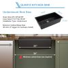 30in. / 32in. / 33in. Undermount Quartz Kitchen Sink Single Bowl Kitchen Sink Granite Composite Sink with Masonry Black Finish
