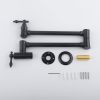 Wall-Mounted Potfiller modern 360-degree rotating kitchen faucet in Brushen Gold