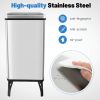 13.2 Gallon Stainless Steel Trash Can with Stay-on Lid and Soft Closure