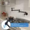 Traditional Wall Mount Stove Swing Arm Folding Pot Filler Kitchen Faucet 2 Handle Double 360¬∞ Rotatable Joints