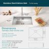 Undermount Kitchen Sink;  16 Gauge Stainless Steel Wet Bar or Prep Sinks Single Bowl