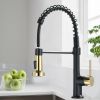 The new model is beautiful and durable Single Handle Pull-Down Sprayer Kitchen Faucet in Black+Gold