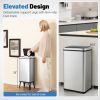 13.2 Gallon Stainless Steel Trash Can with Stay-on Lid and Soft Closure