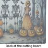 NEW Calacas Skeletons Spooky Halloween Glass Cutting Board Decorative Tempered Glass Kitchen Cutting and Serving Board Large Size Chopping Board