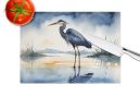 Blue Heron Barely Lit Sky Glass Cutting Board Decorative Tempered Glass Kitchen Cutting and Serving Board Large Size Chopping Board