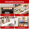Expandable Pull out Cabinet Organizer Slide out Drawers Roll out Sliding Storage Self Carbon Steel with 12.2-20.5in Extendable Width 17lbs Max Load