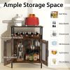 Household Simply Industrial Style Liquor Cabinet with Wine Rack