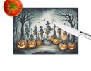 NEW Mariachi Skeleton Band Spooky Halloween Glass Cutting Board Decorative Tempered Glass Kitchen Cutting and Serving Board Large Size Chopping Board
