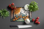 NEW Papel Picado Skeletons Spooky Halloween Glass Cutting Board Decorative Tempered Glass Kitchen Cutting and Serving Board Large Size Chopping Board