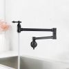 Wall-Mounted Potfiller modern 360-degree rotating kitchen faucet in Brushen Gold