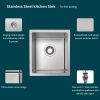 Undermount Kitchen Sink;  16 Gauge Stainless Steel Wet Bar or Prep Sinks Single Bowl