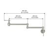 Traditional Wall Mount Stove Swing Arm Folding Pot Filler Kitchen Faucet 2 Handle Double 360¬∞ Rotatable Joints