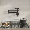 Traditional Wall Mount Stove Swing Arm Folding Pot Filler Kitchen Faucet 2 Handle Double 360¬∞ Rotatable Joints