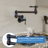 Traditional Wall Mount Stove Swing Arm Folding Pot Filler Kitchen Faucet 2 Handle Double 360¬∞ Rotatable Joints