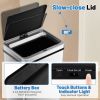 13.2 Gallon Stainless Steel Trash Can with Stay-on Lid and Soft Closure