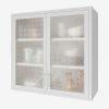 Retro Style Wall Mounted Cabinet Table-Top Storage Cabinet with Hazy Glass Doors and 2 Adjustable Shelves for Bathroom Kitchen Living Room Kitchen Hal