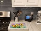 NEW Orchids in Watercolor Glass Cutting Board Decorative Tempered Glass Kitchen Cutting and Serving Board Large Size Chopping Board