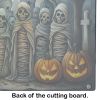 NEW Mummies Spooky Halloween Glass Cutting Board Decorative Tempered Glass Kitchen Cutting and Serving Board Large Size Chopping Board