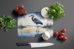 Blue Heron Barely Lit Sky Glass Cutting Board Decorative Tempered Glass Kitchen Cutting and Serving Board Large Size Chopping Board