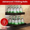 Expandable Pull out Cabinet Organizer Slide out Drawers Roll out Sliding Storage Self Carbon Steel with 12.2-20.5in Extendable Width 17lbs Max Load