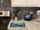 Manatee and Coral Reefs Glass Cutting Board Decorative Tempered Glass Kitchen Cutting and Serving Board Large Size Chopping Board