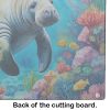 Manatee and Coral Reefs Glass Cutting Board Decorative Tempered Glass Kitchen Cutting and Serving Board Large Size Chopping Board