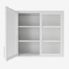 Retro Style Wall Mounted Cabinet Table-Top Storage Cabinet with Hazy Glass Doors and 2 Adjustable Shelves for Bathroom Kitchen Living Room Kitchen Hal