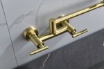 Pot Filler Faucets Both Hot Cold Water Wall Faucet Brass Faucets Kitchen Folding Kitchen Faucets Commercial Sink Faucet 3 Handles 2 Holes Joint Swing