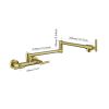 Pot Filler Faucets Both Hot Cold Water Wall Faucet Brass Faucets Kitchen Folding Kitchen Faucets Commercial Sink Faucet 3 Handles 2 Holes Joint Swing