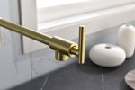 Pot Filler Faucets Both Hot Cold Water Wall Faucet Brass Faucets Kitchen Folding Kitchen Faucets Commercial Sink Faucet 3 Handles 2 Holes Joint Swing