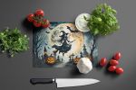 NEW Flying Witch Spooky Halloween Glass Cutting Board Decorative Tempered Glass Kitchen Cutting and Serving Board Large Size Chopping Board
